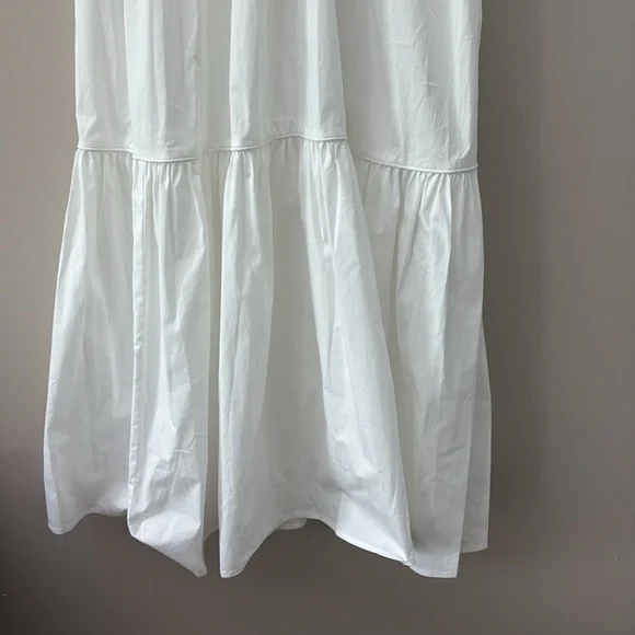 New STAUD Demi Dress White Tiered Maxi Cotton 3/4 Sleeves Size S - Picture 3 of 16